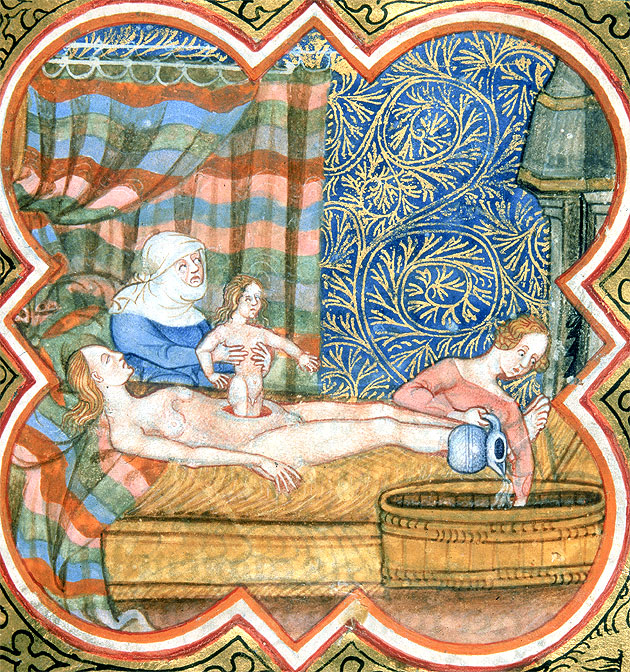 The Birth of Caesar from BL MS Royal 16 G VII f.219